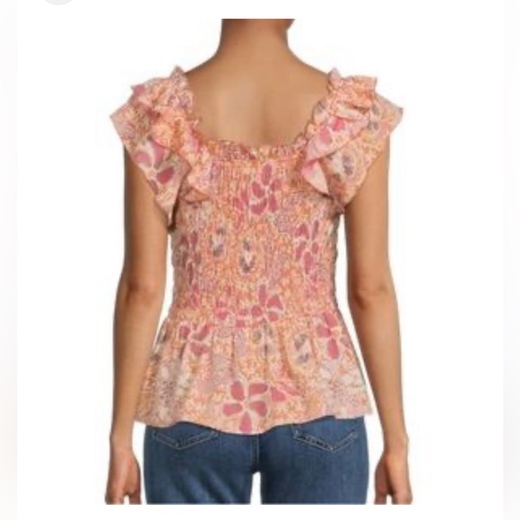 Nanette Lepore Tops - Nanette Lepore women’s orange floral top  M L5-31